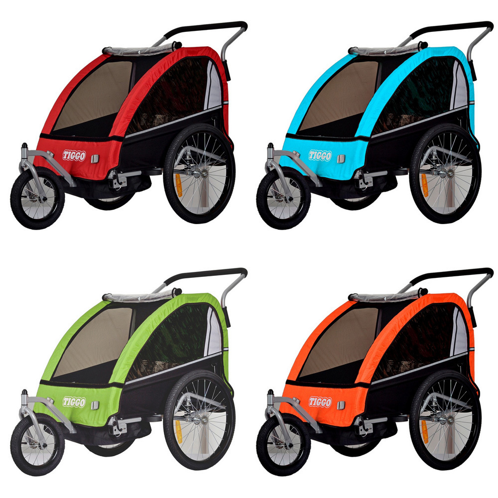 Bike Trailer for Toddlers Kids Single and Double Seat 2-In-1 Canopy Carrier With Multiple Colors