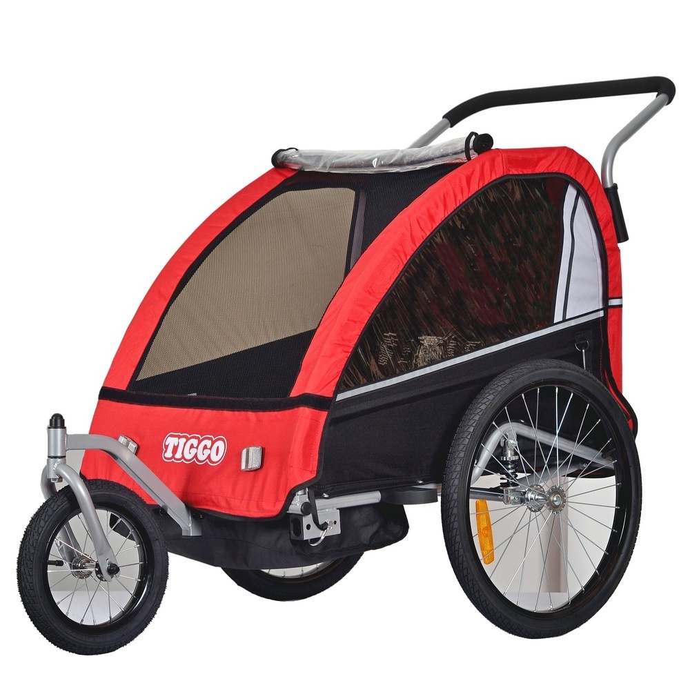 Bike Trailer for Toddlers Kids Single and Double Seat 2-In-1 Canopy Carrier With Multiple Colors