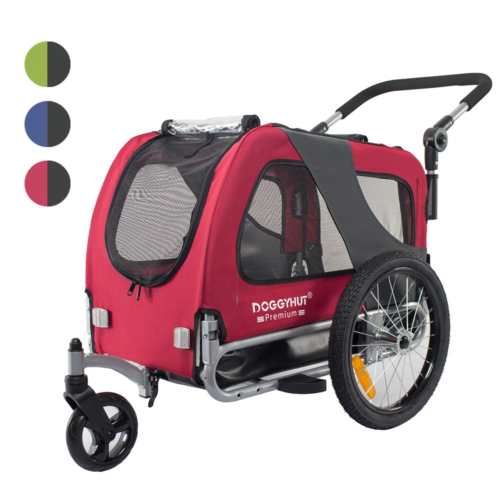 Pet Bicycle Trailer For Dogs and Cats Medium large size dog trailer can use as pet stroller 2  in 1 version