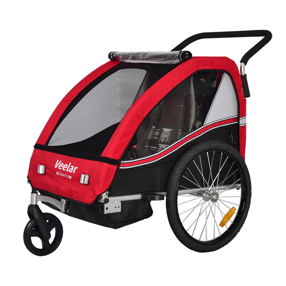 Bike Trailer for Toddlers, Kids, Single and Double Seat, 2-In-1 Canopy Carrier, Multiple Colors