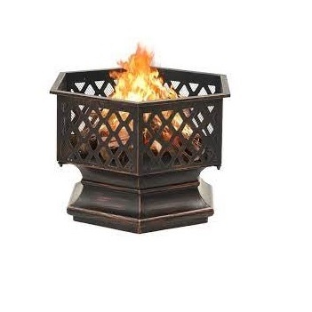 New Arrival Black Metal Fire Pit BBQ Grill Outdoor Wood Burning Steel Log Firepit for Camping Grilling Smores Yard Cooking