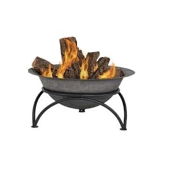 Classic Design Metal Fire Pit BBQ Grill Outdoor Wood Burning Steel Log Firepit for Camping Grilling Smores Yard Cooking Outside