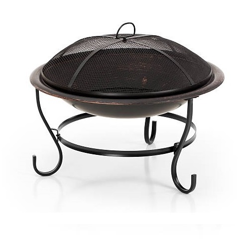 Wholesaler Supplier Metal Solid Round Fire Pit Large Heavy Round Wood Burning Firepit with Fire Poker Stick