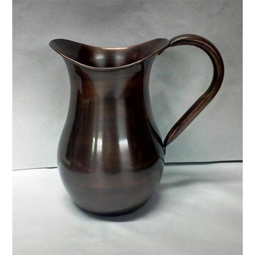 New Arrival Antique Finished Pitcher With Tumblers Metal Pitcher with Large Storing Space Designer Metal Jug