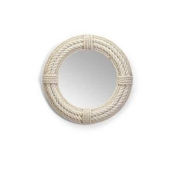 Best Sale Twisted Rope Nautical Hampton Coastal Round Rope Wall hanging Mirror Luxury Hotel Bathroom Decorative Mirror