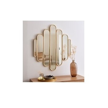 Luxury Decoration Rectangular Shape Nordic Style Decorative Floor Standing Irregular Mirror with Beveled Edge