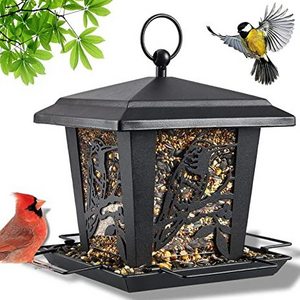 Black Colored Garden Tube Bird Feeder Outdoor Novelty Seed Wild Copper Metal Bird Feeders for Bird Hanging