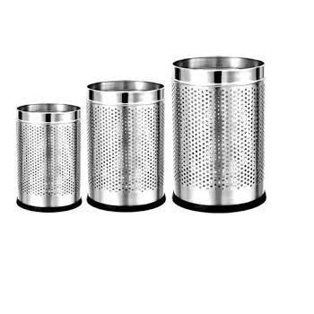 Indian Handcrafted Trash Bin Cylindrical Shape Mesh Trash Can Dustbin Metal Waste Bins kitchen Household Garbage Bin