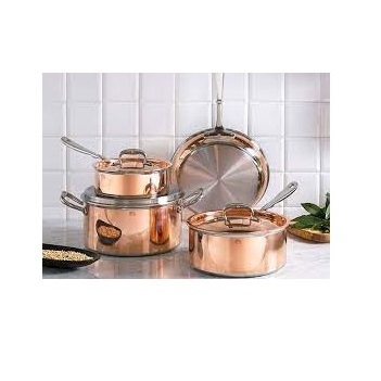 Enamel Finished Fry Pan Cooking Pot with Handle Kitchen Ware Stainless Steel Inner Coating Metal Cookware Sets