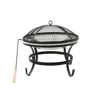 Rectangular Shape Metal Solid Fire Pit Large Outdoor Heavy Round Wood Burning Firepit with Fire Poker Stick