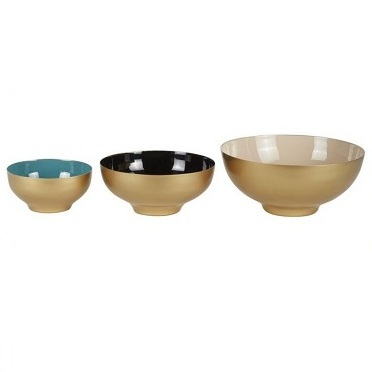 Restaurants and Hotel Metal Mixing Bowls Medium Size Gold Antique Finishing Fruit and Vegetables Salad Serving Bowl