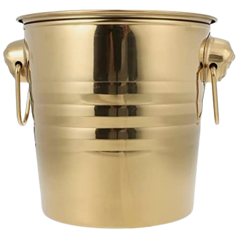 Gold Shiny Polished Metal Ice Bucket Stainless Steel Cooler for Parties Sustainable and Stocked for Hotels Bars Made in India