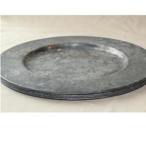 Dinnerware Galvanized Finished Distressed Metal Charger Plates Farmhouse Classic Round Charger Plate