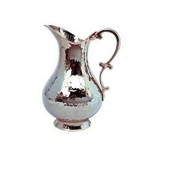 Stainless Steel Pitcher With Tumblers Antique Finished Metal Pitcher with Large Storing Space Designer Metal Jug