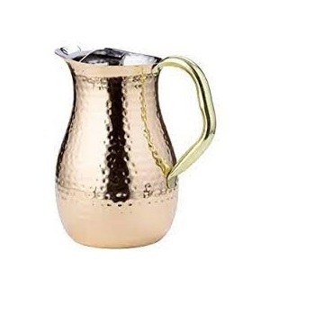 Stainless Steel Pitcher With Tumblers Antique Finished Metal Pitcher with Large Storing Space Designer Metal Jug