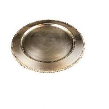 High Standard Quality Wedding Event Dinnerware Rounded Food Serving Charger Plate Stainless Steel Designer Charger Plate