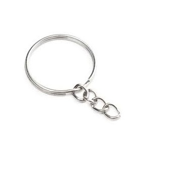 Shiny Polished Best Metal Simple Design Keychain Silver Finished 3D Design Ring Shaped Metal Keychain