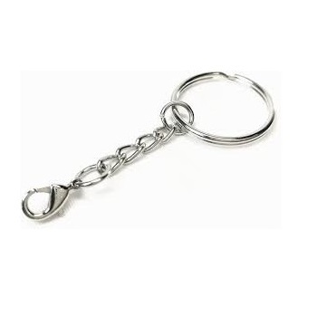 Shiny Polished Best Metal Simple Design Keychain Silver Finished 3D Design Ring Shaped Metal Keychain