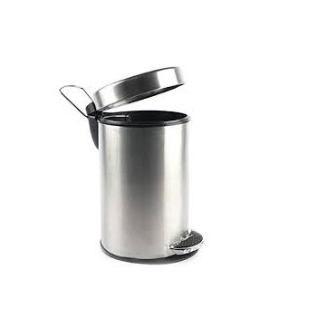 Set of Four Glossy Metal Trash Can Office Unique Style Waste Bin Stainless steel Metal Recycle kitchen Garbage Bin