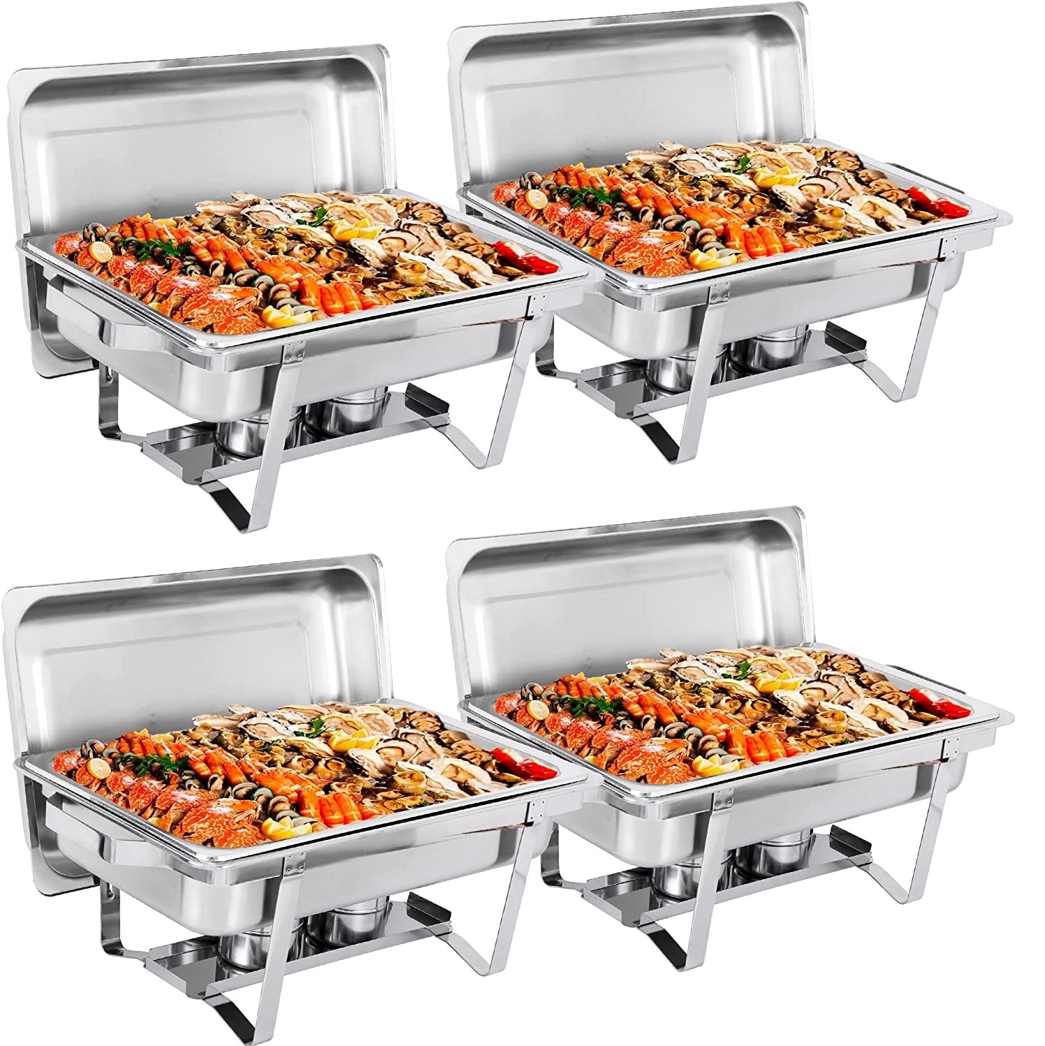 Stainless Steel Food Warmer Casserole Serving Metal Chafing Dish Customized Size Embossed Designer Chafing Dish