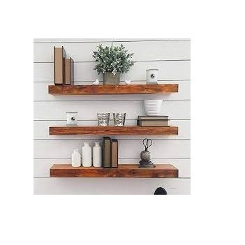 Hexagonal Shape Wooden Floating Wall Rack with Customized Size Best Selling Home Storage & Organization Different Size Rack