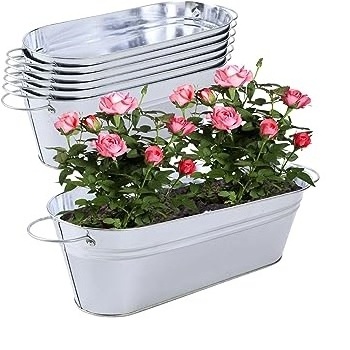 Huge Garden Tubs and Flower Garden Ware Rustic Iron Planters Rounded Galvanized Planters Customized Planter Tub