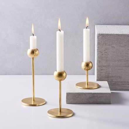 Modern Design Gold Metal Finished Candle Holder Set for Wedding Sustainable Quality Metal Candle Holder