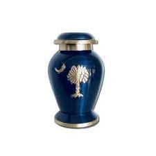 Palmetto Tree and Crescent Moon Polished Premium Quality Metal Cremation Urn for Human  Ashes and Funeral Supplies