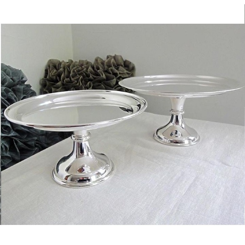 Aluminum Plated Cake Stand With Standing Base With Antique Finishing Cake Holder Metal Stand For Cake