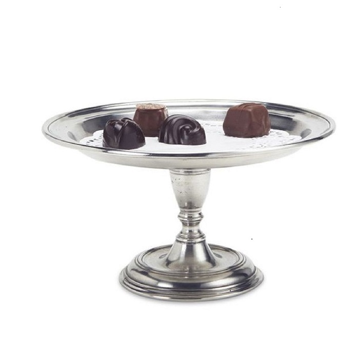 Aluminum Plated Cake Stand With Standing Base With Antique Finishing Cake Holder Metal Stand For Cake