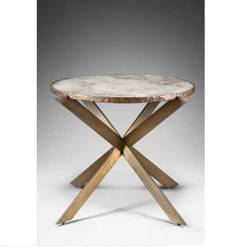 Glossy Gold Finished Metal Side Table Multi Purpose End Table Luxurious Design Homes & Offices Furniture