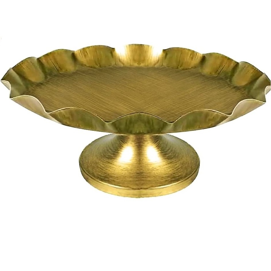 Handmade Designer Metal Tabletop Decorative Customized Size Metal Cake Stand with Enamel Finishing for Birthday Party