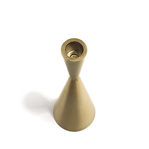 Aluminium Brushed Golden Taper Candlestick Holders for Wedding Sustainable Quality Metal Candle Holder with Customized Shape