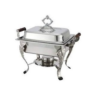 Set of Two Hotel Kitchen Catering Serving Usage Chafing Dish Custom Shape Silver Plated Chafing Dish At Affordable Price