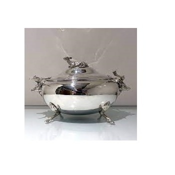 Large Selling Stainless Steel Tureen Shiny Polished Metal Food Warmer Tureen for Euro Soup Catering Services