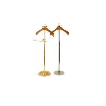 Gold Finished Industrial Metal Coat Hanger Stand with Self Rustic metal Frame Multifunctional Usage for Home Interior