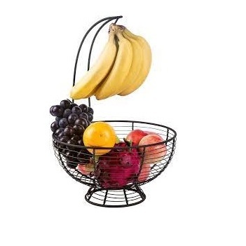 Antique Finished Iron Metal Countertop Fruit Basket Use at Home Kitchens for Storing Fresh Fruits and Vegetables