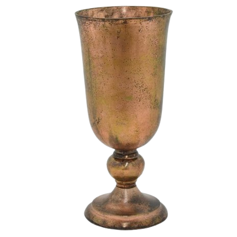 Engraved Design Chalice Indian Manufacturing Royal Religious Metal Cup with Stand Wine Metal Glass Goblet