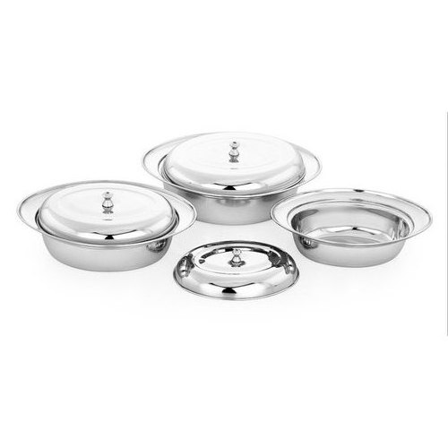 Shiny Finished Snacks and Fruit Server Bowl with Lid Used for Serving Delicious Food Salad and Dessert at Home