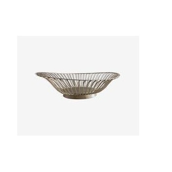 Handmade Decorative Black Iron Wire Bread Basket Used at Home Kitchen Tabletop for Serving and Storing Fresh Bread