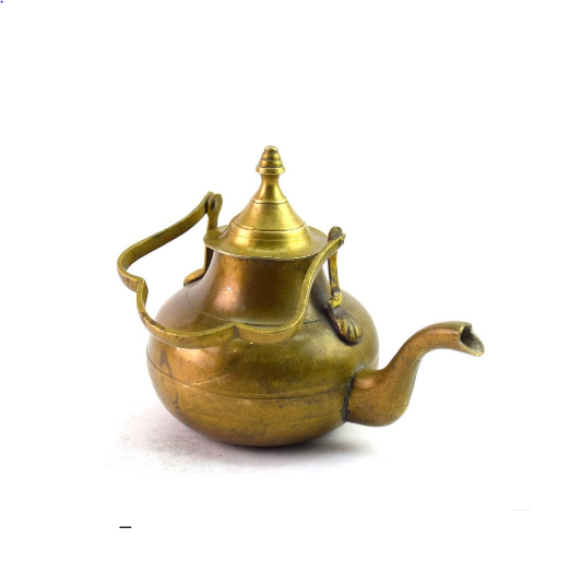 Engraved Design Glossy Finished Kettle For Tea Coffee Serving Copper Metal Tea Kettle Tableware Tea  Espresso Supplies