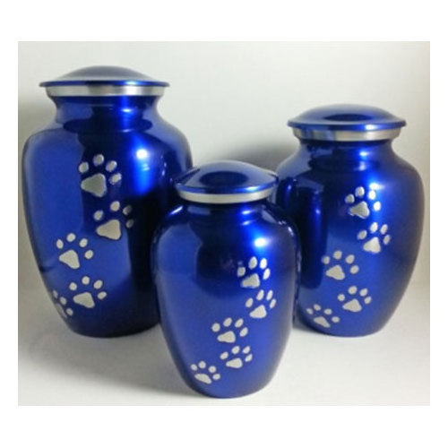 Classic Pet Urn with Large Paw Enamel Finished Cremation Adult Burial Urn for Human Ashes and Funeral Supplies