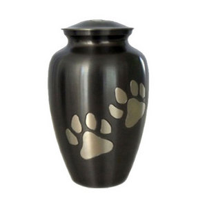 Classic Pet Urn with Large Paw Enamel Finished Cremation Adult Burial Urn for Human Ashes and Funeral Supplies