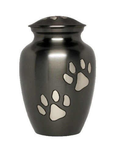 Classic Pet Urn with Large Paw Enamel Finished Cremation Adult Burial Urn for Human Ashes and Funeral Supplies