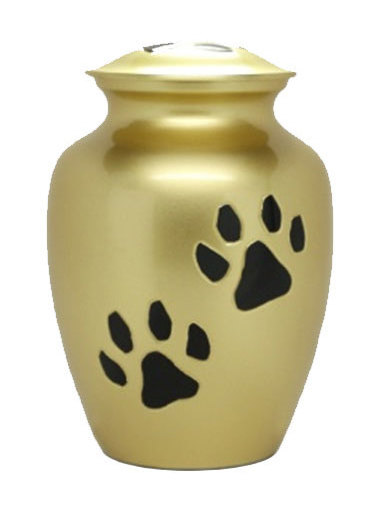 Classic Pet Urn with Large Paw Enamel Finished Cremation Adult Burial Urn for Human Ashes and Funeral Supplies