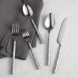 Stainless Steel Hammered Flatware Cutlery Collection