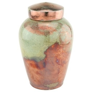 Raku Theme Aluminium Beautifully Hand Crafted Superior Quality Metal Cremation Burial Urn for Human Ash