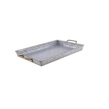 Latest Style Shiny Polished Tabletop Decorative Stainless Steel Rectangular Shape Metal Serving Tray