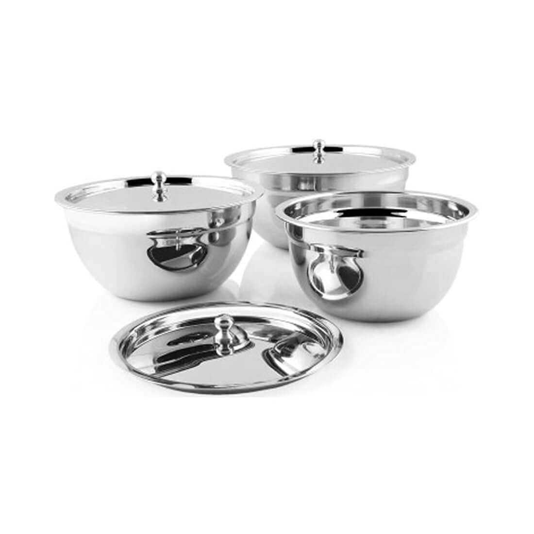 Shiny Finished Snacks and Fruit Server Bowl with Lid Used for Serving Delicious Food Salad and Dessert at Home