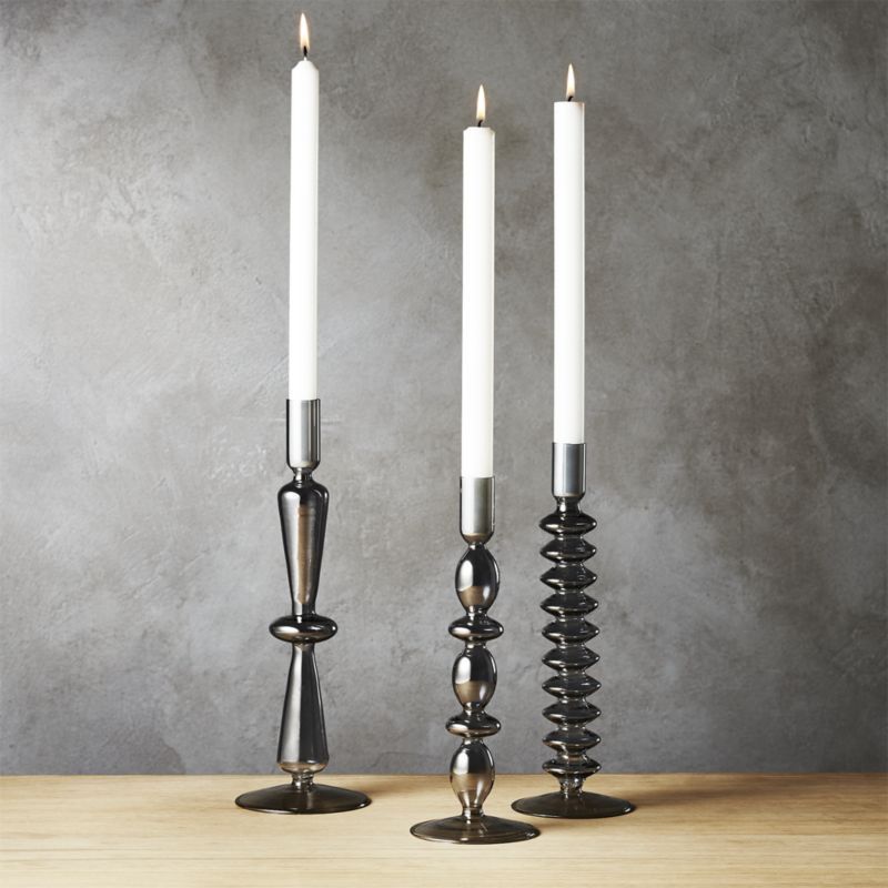 Set of Three Black Finished Taper Candle Holder for Wedding Sustainable Quality Metal Candle Holder with Customized Shape